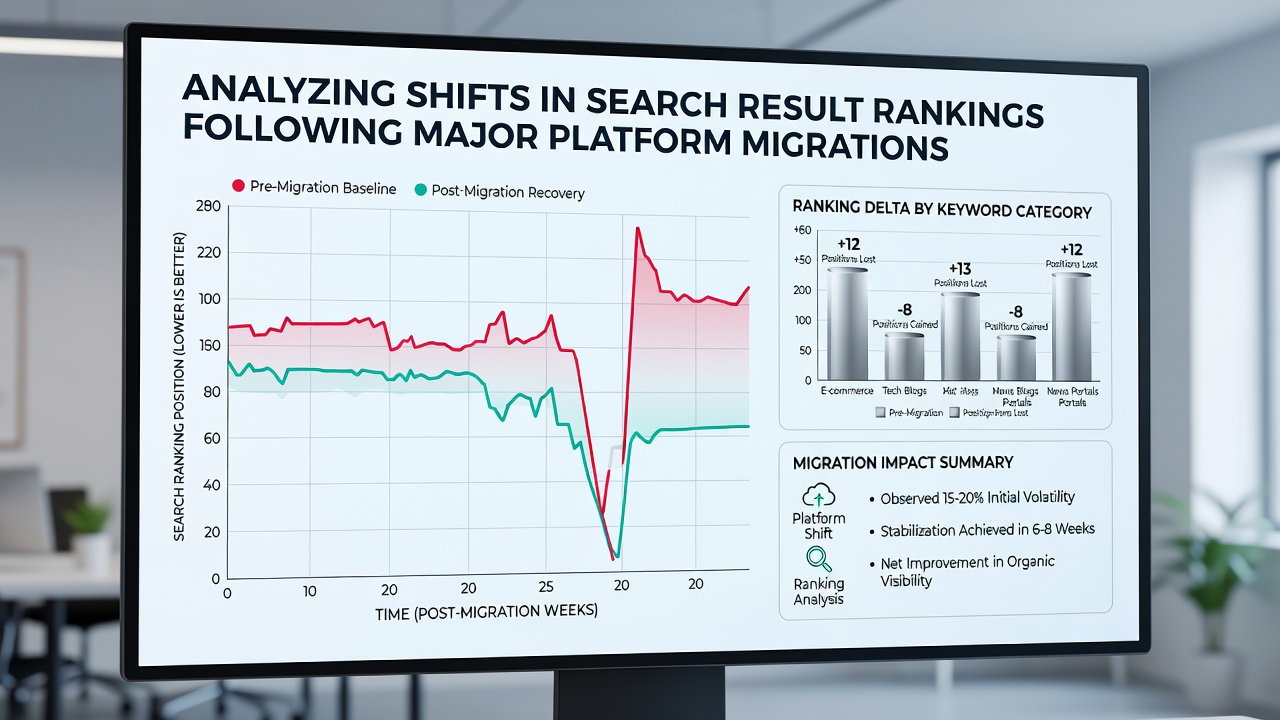 Screenshot of search console data illustrating ranking recovery post-migration