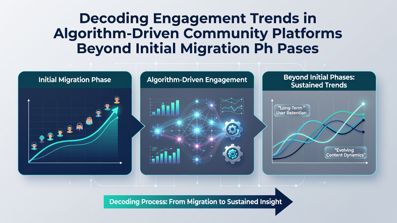 Graph showing long-term engagement trends and user retention curves in algorithm-driven communities