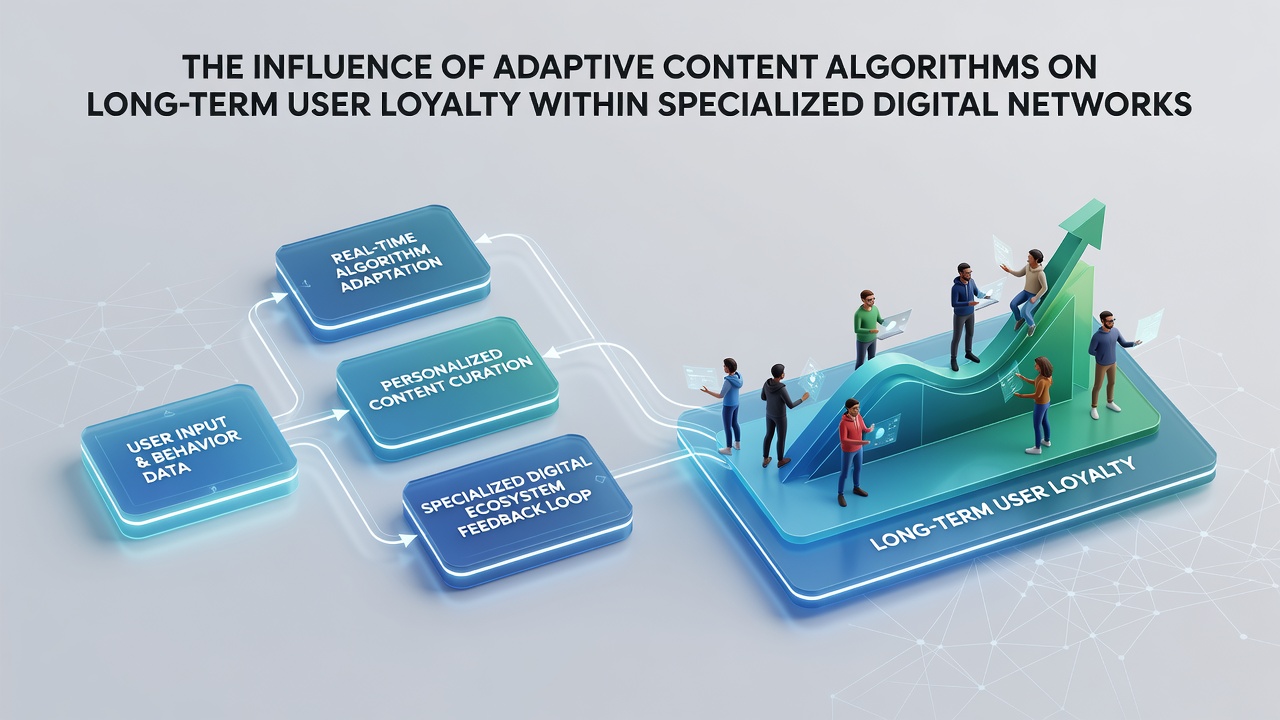 Chart displaying user retention trends influenced by adaptive algorithms within specialized networks